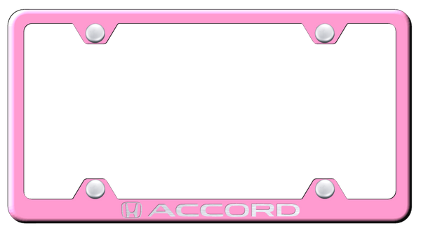 Honda Accord Steel Wide Body Frame - Laser Etched Pink License Plate Frame - LFW.ACC.EP