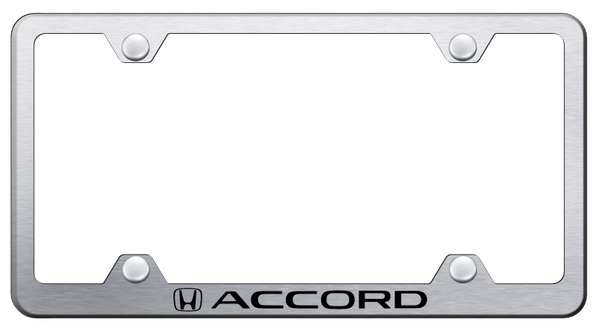 Honda Accord Steel Wide Body Frame - Laser Etched Brushed License Plate Frame - LFW.ACC.ES