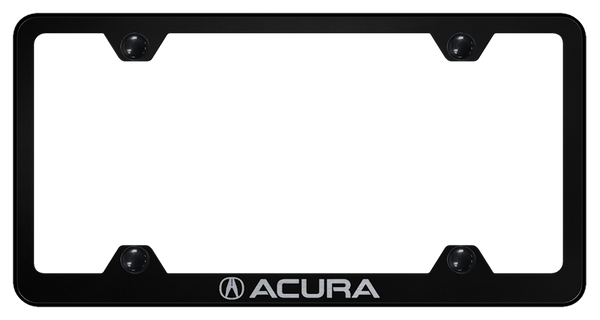 Acura Acura Steel Wide Body Frame - Laser Etched Black License Plate Frame - LFW.ACU.EB