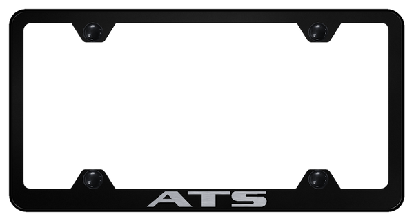 Cadillac ATS Steel Wide Body Frame - Laser Etched Black License Plate Frame - LFW.ATSC.EB