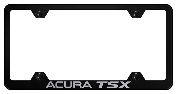 Acura Acura TSX Steel Wide Body Frame - Laser Etched Black License Plate Frame - LFW.ATS.EB