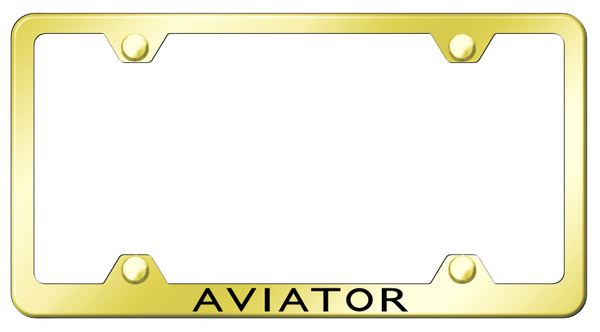 Lincoln Aviator Steel Wide Body Frame - Laser Etched Gold License Plate Frame - LFW.AVI.EG