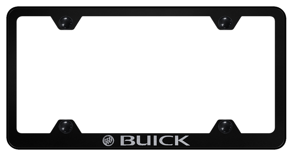 Buick Buick Steel Wide Body Frame - Laser Etched Black License Plate Frame - LFW.BUI.EB