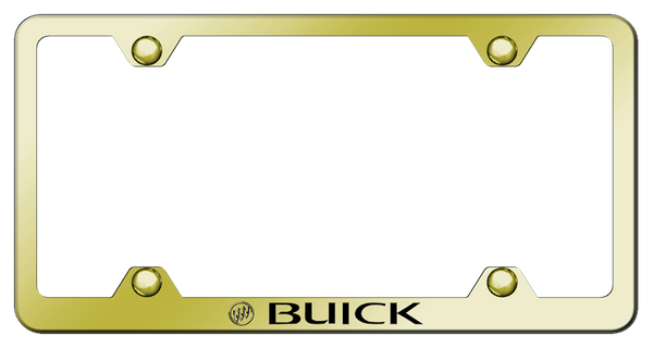 Buick Buick Steel Wide Body Frame - Laser Etched Gold License Plate Frame - LFW.BUI.EG