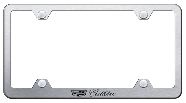 Cadillac Cadillac 2014 Steel Wide Body Frame - Laser Etched Brushed License Plate Frame - LFW.CAD3.ES