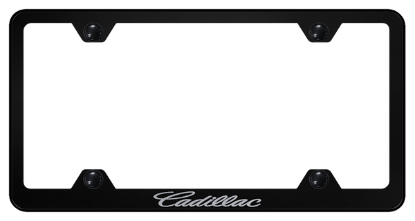 Cadillac Cadillac (Name Only) Steel Wide Body Frame - Etched Black License Plate Frame - LFW.CADN.EB