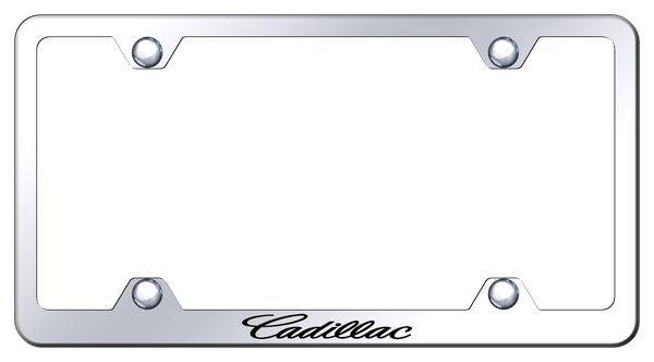 Cadillac Cadillac (Name Only) Steel Wide Body Frame - Etched Mirrored License Plate Frame - LFW.CADN.EC