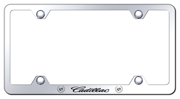 Cadillac Cadillac Steel Wide Body Frame - Laser Etched Mirrored License Plate Frame - LFW.CAD.EC