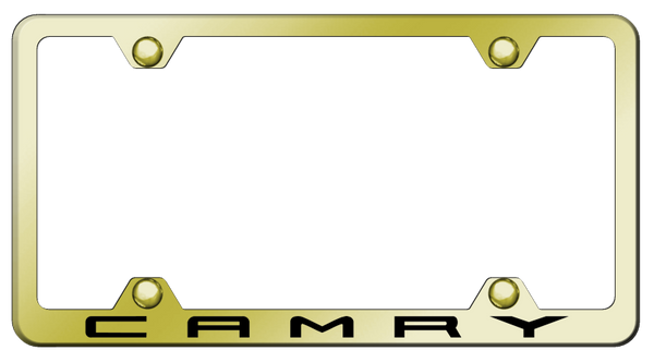 Toyota Camry Steel Wide Body Frame - Laser Etched Gold License Plate Frame - LFW.CAM.EG