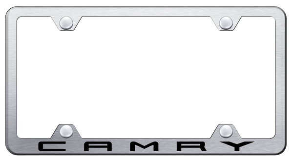 Toyota Camry Steel Wide Body Frame - Laser Etched Brushed License Plate Frame - LFW.CAM.ES