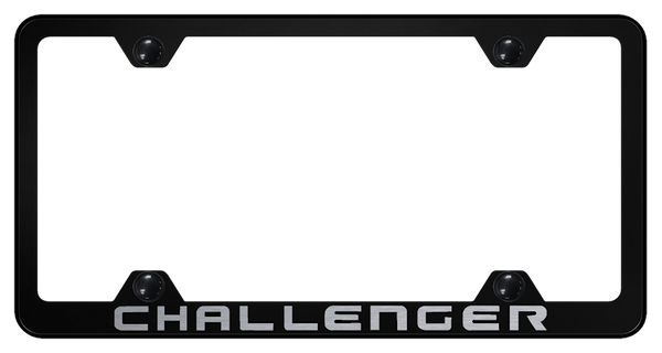 Dodge Challenger Steel Wide Body Frame - Laser Etched Black License Plate Frame - LFW.CHA.EB