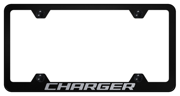 Dodge Charger Steel Wide Body Frame - Laser Etched Black License Plate Frame - LFW.CHG.EB