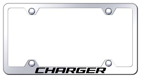 Dodge Charger Steel Wide Body Frame - Laser Etched Mirrored License Plate Frame - LFW.CHG.EC