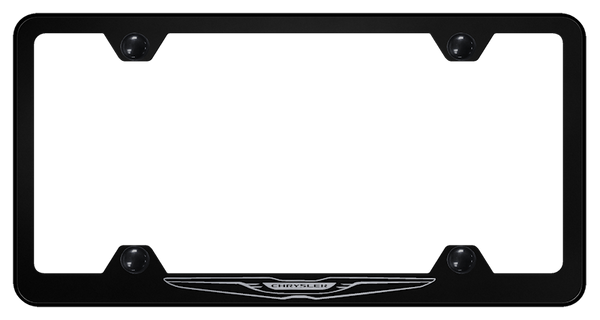 Chrysler Chrysler (Logo Only) Steel Wide Body Frame - Etched Black License Plate Frame - LFW.CHRL.EB