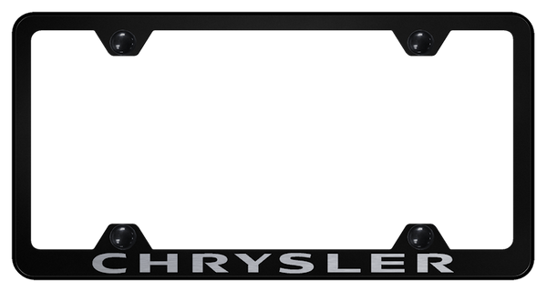 Chrysler Chrysler Steel Wide Body Frame - Laser Etched Black License Plate Frame - LFW.CHR.EB