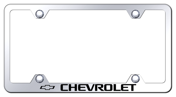 Chevrolet Chevrolet Steel Wide Body Frame - Laser Etched Mirrored License Plate Frame - LFW.CHV.EC