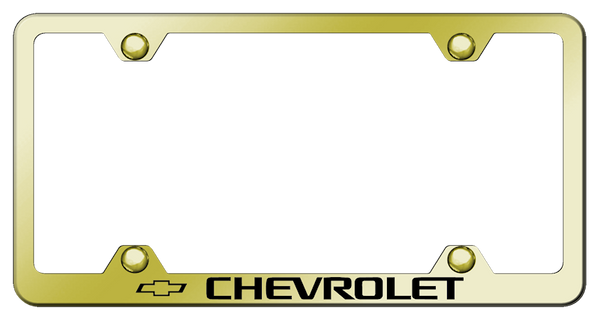 Chevrolet Chevrolet Steel Wide Body Frame - Laser Etched Gold License Plate Frame - LFW.CHV.EG