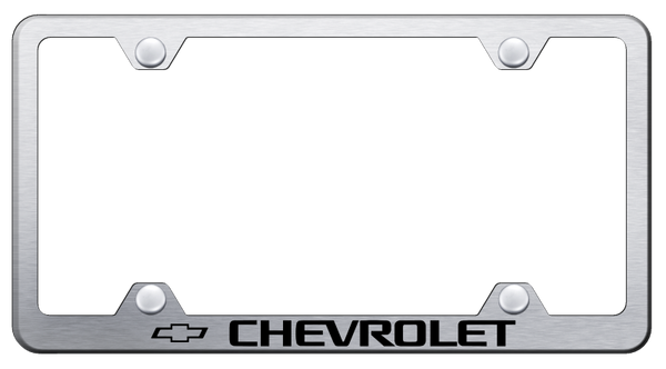 Chevrolet Chevrolet Steel Wide Body Frame - Laser Etched Brushed License Plate Frame - LFW.CHV.ES