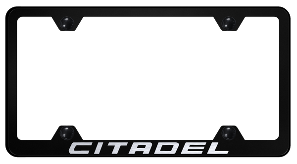 Dodge Citadel Steel Wide Body Frame - Laser Etched Black License Plate Frame - LFW.CITA.EB