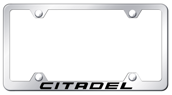 Dodge Citadel Steel Wide Body Frame - Laser Etched Mirrored License Plate Frame - LFW.CITA.EC