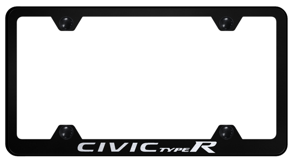 Honda Civic Type R Steel Wide Body Frame - Laser Etched Black License Plate Frame - LFW.CIVR.EB