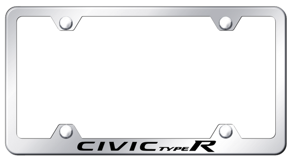 Honda Civic Type R Steel Wide Body Frame - Laser Etched Mirrored License Plate Frame - LFW.CIVR.EC