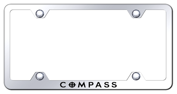 Jeep Compass Steel Wide Body Frame - Laser Etched Mirrored License Plate Frame - LFW.CMP.EC