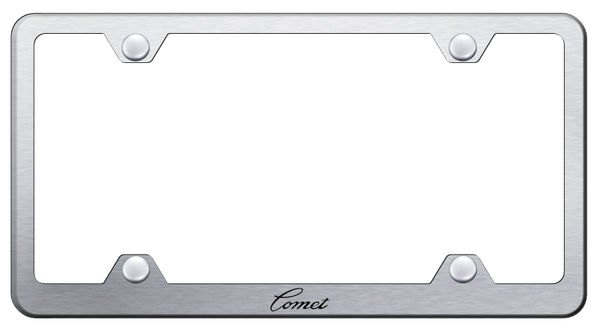 Ford Comet Steel Wide Body Frame - Laser Etched Brushed License Plate Frame - LFW.CMT.ES