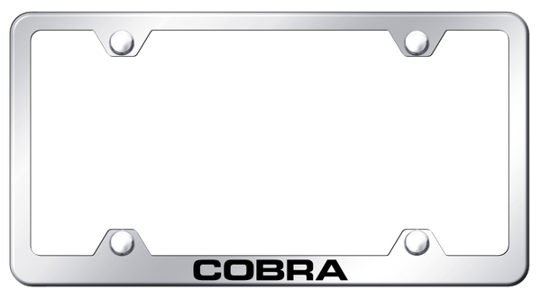 Mustang Cobra Steel Wide Body Frame - Laser Etched Mirrored License Plate Frame - LFW.COB.EC