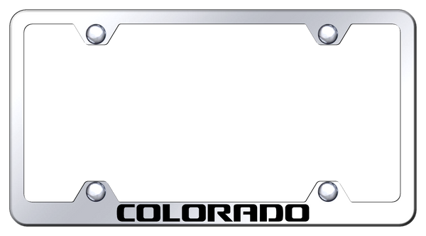 Chevrolet Colorado Steel Wide Body Frame - Laser Etched Mirrored License Plate Frame - LFW.COL.EC