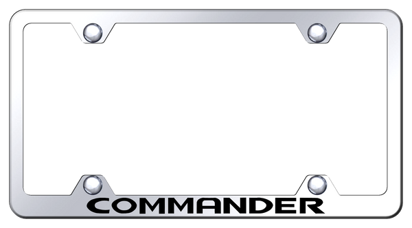 Jeep Commander Steel Wide Body Frame - Laser Etched Mirrored License Plate Frame - LFW.COM.EC