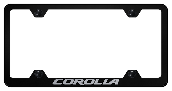 Toyota Corolla Steel Wide Body Frame - Laser Etched Black License Plate Frame - LFW.COR.EB