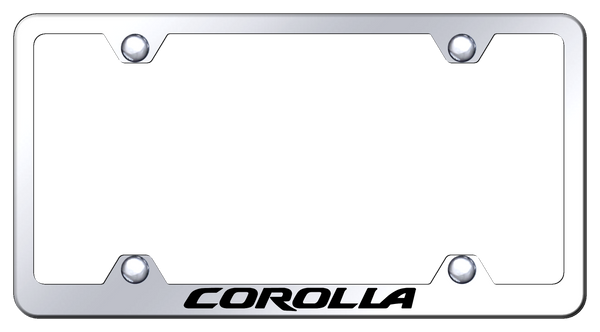 Toyota Corolla Steel Wide Body Frame - Laser Etched Mirrored License Plate Frame - LFW.COR.EC