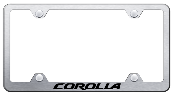 Toyota Corolla Steel Wide Body Frame - Laser Etched Brushed License Plate Frame - LFW.COR.ES