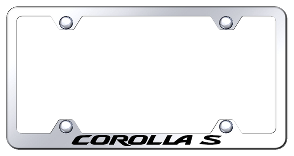 Toyota Corolla S Steel Wide Body Frame - Laser Etched Mirrored License Plate Frame - LFW.COS.EC