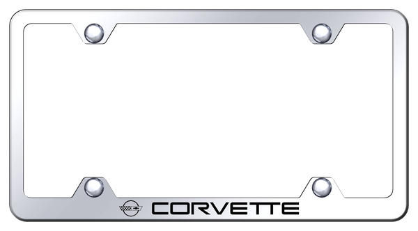 Chevrolet Corvette C4 Steel Wide Body Frame - Laser Etched Mirrored License Plate Frame - LFW.COV4.EC