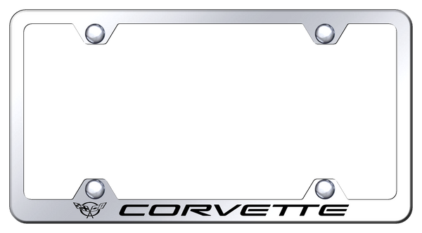 Chevrolet Corvette C5 Steel Wide Body Frame - Laser Etched Mirrored License Plate Frame - LFW.COV5.EC