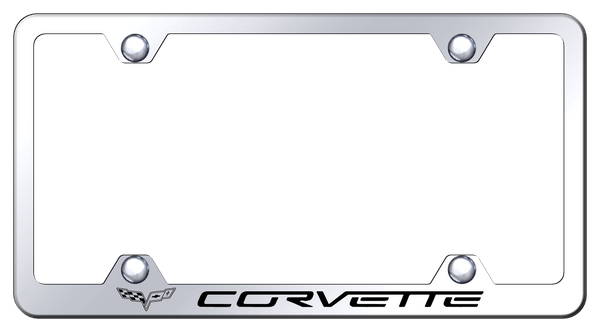 Chevrolet Corvette C6 Steel Wide Body Frame - Laser Etched Mirrored License Plate Frame - LFW.COV6.EC