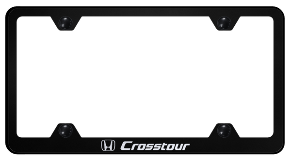 Honda Crosstour Steel Wide Body Frame - Laser Etched Black License Plate Frame - LFW.CRT.EB