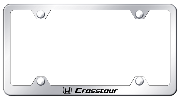 Honda Crosstour Steel Wide Body Frame - Laser Etched Mirrored License Plate Frame - LFW.CRT.EC