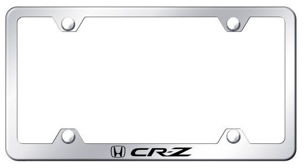 Honda CR-Z Steel Wide Body Frame - Laser Etched Mirrored License Plate Frame - LFW.CRZ.EC