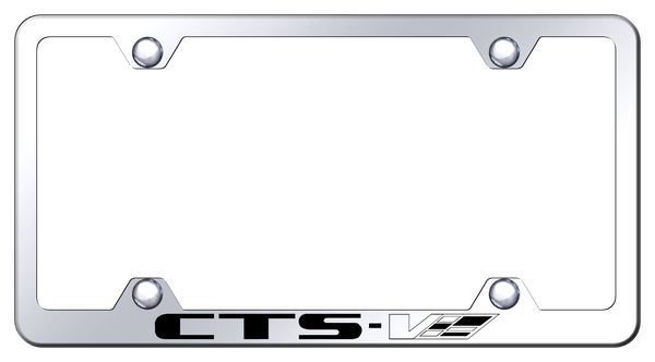 Cadillac CTS-V Steel Wide Body Frame - Laser Etched Mirrored License Plate Frame - LFW.CTSV.EC