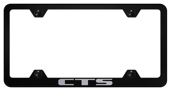 Cadillac CTS Steel Wide Body Frame - Laser Etched Black License Plate Frame - LFW.CTS.EB