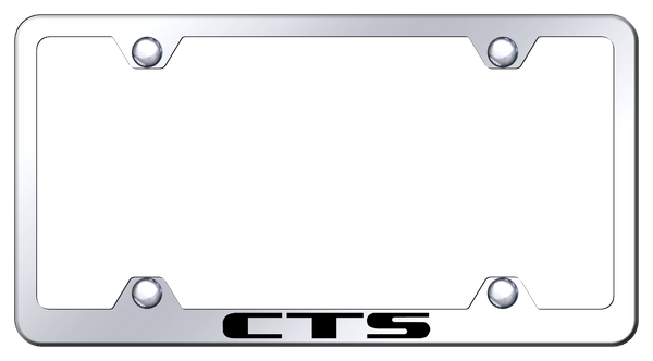 Cadillac CTS Steel Wide Body Frame - Laser Etched Mirrored License Plate Frame - LFW.CTS.EC