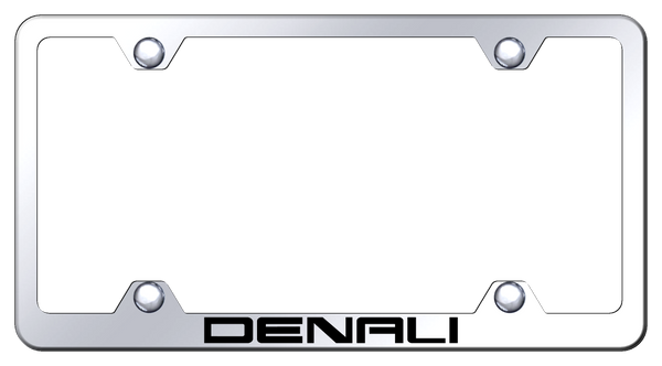 GMC Denali Steel Wide Body Frame - Laser Etched Mirrored License Plate Frame - LFW.DEN.EC