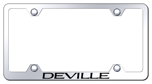 Cadillac Deville Steel Wide Body Frame - Laser Etched Mirrored License Plate Frame - LFW.DEV.EC