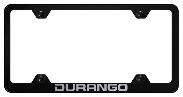 Dodge Durango Steel Wide Body Frame - Laser Etched Black License Plate Frame - LFW.DUR.EB