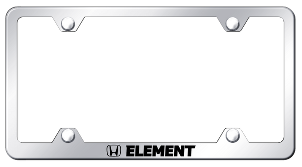 Honda Element Steel Wide Body Frame - Laser Etched Mirrored License Plate Frame - LFW.ELE.EC