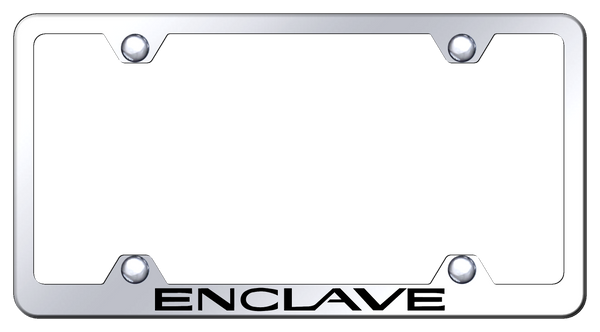 Buick Enclave Steel Wide Body Frame - Laser Etched Mirrored License Plate Frame - LFW.ENC.EC