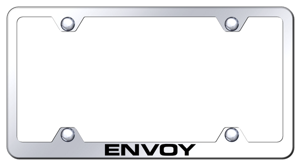 GMC Envoy Steel Wide Body Frame - Laser Etched Mirrored License Plate Frame - LFW.ENV.EC